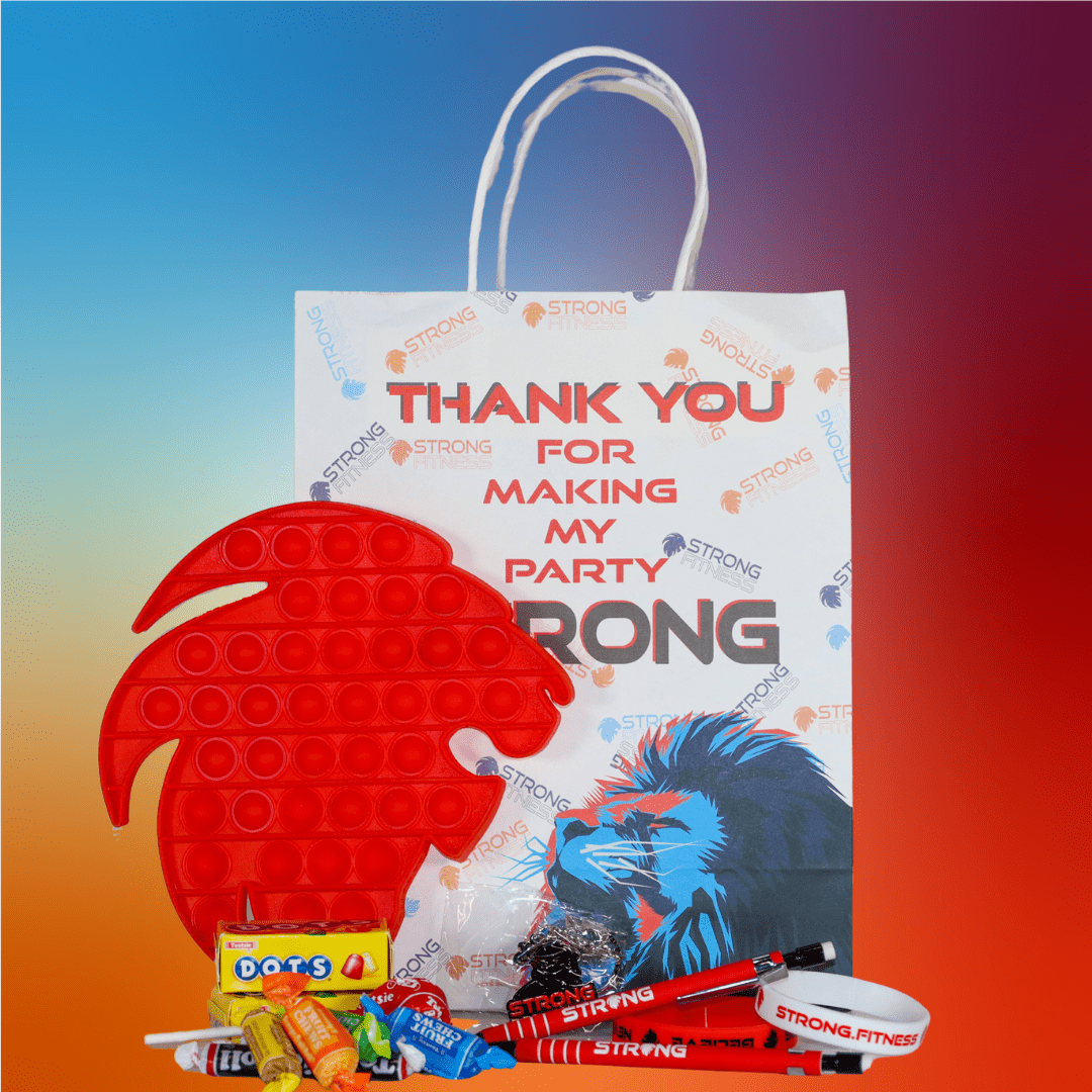 Elevate your strong party with custom Strong gift bags, complete with exciting inclusions.