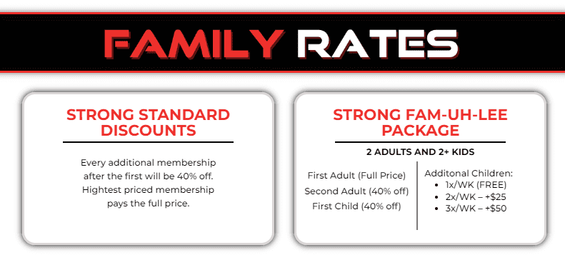 Discover Strong's New Discount Model: Perfect for Multiple Memberships and Family Packages.