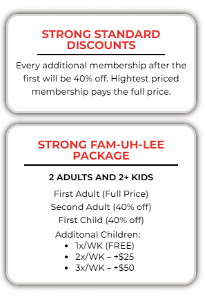 Strong Discounts & Family Packages: Simplified Savings for Multiple Memberships & Family Fun.