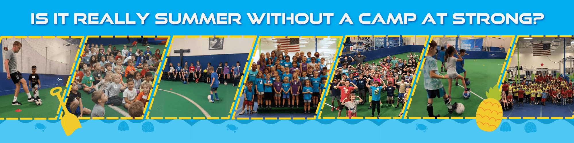 Elevate your summer with not one, but TWO camps at Strong! From FUN Camp with games and free play to Striker Camp for soccer, it's summer like never before.